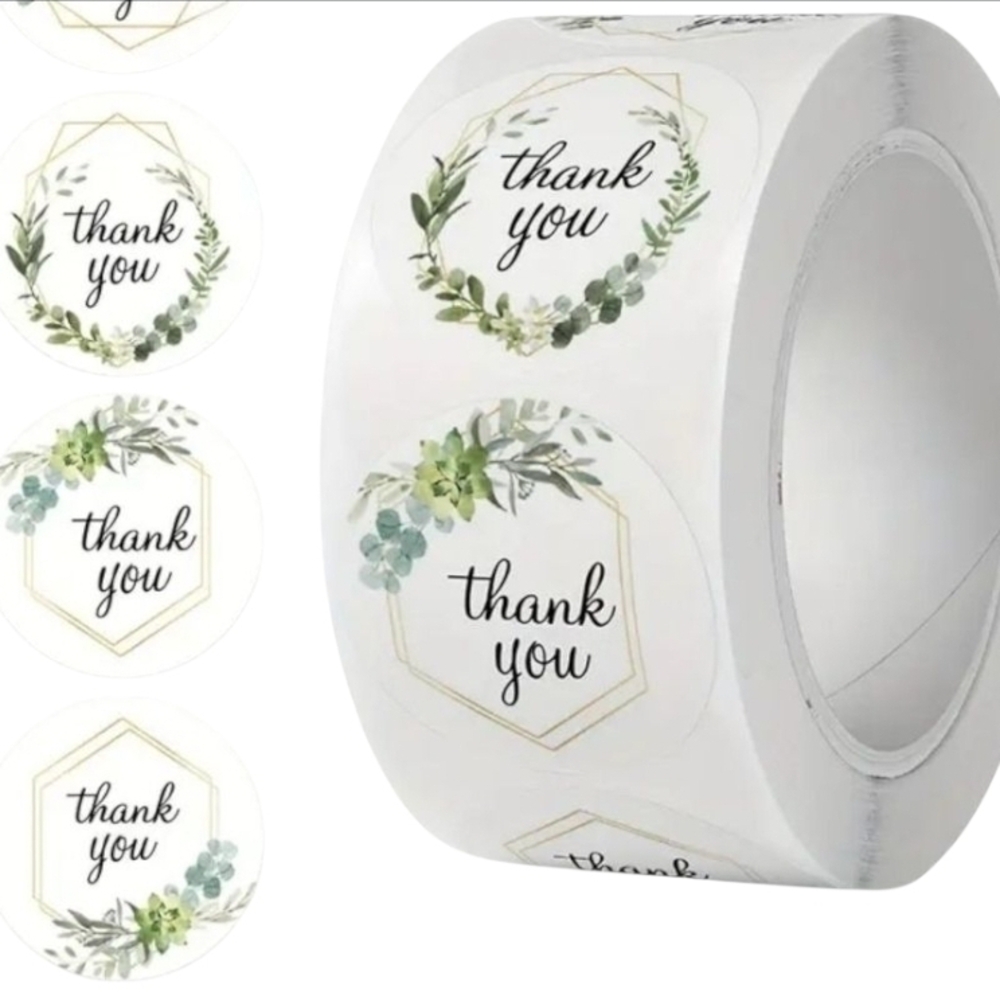 Thank You Stickers Pack of 500 1" Round